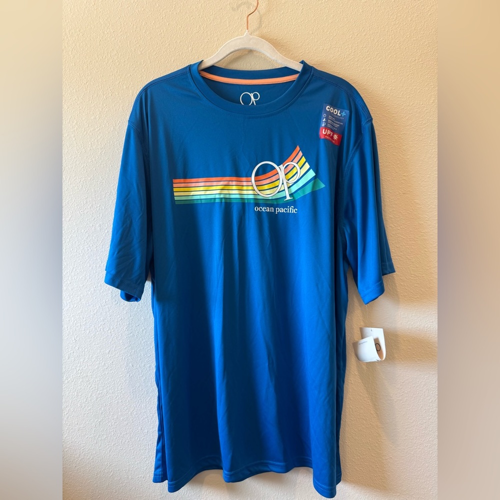 OP Blue Men's Swim Shirt with Sun Protection